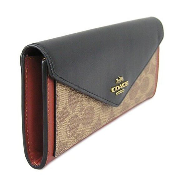 Colorblock Signature Canvas Wallet Soft Wallet In Colorblock Coach